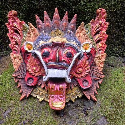 Balinese Rangda Mask ,Wood Carving Hand Carved Wall Decor, Balinese Demon Queen Rangda Mask ,Handmade Wooden Wall Art