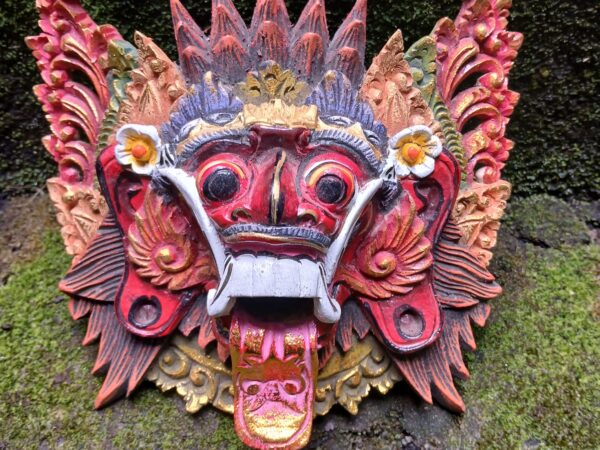 Balinese Rangda Mask ,Wood Carving Hand Carved Wall Decor, Balinese Demon Queen Rangda Mask ,Handmade Wooden Wall Art