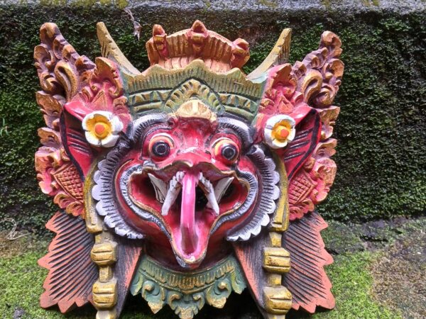Garuda Mask Wood Carving,Balinese Wall Decor, Hand-Carved Mythical Bird Art