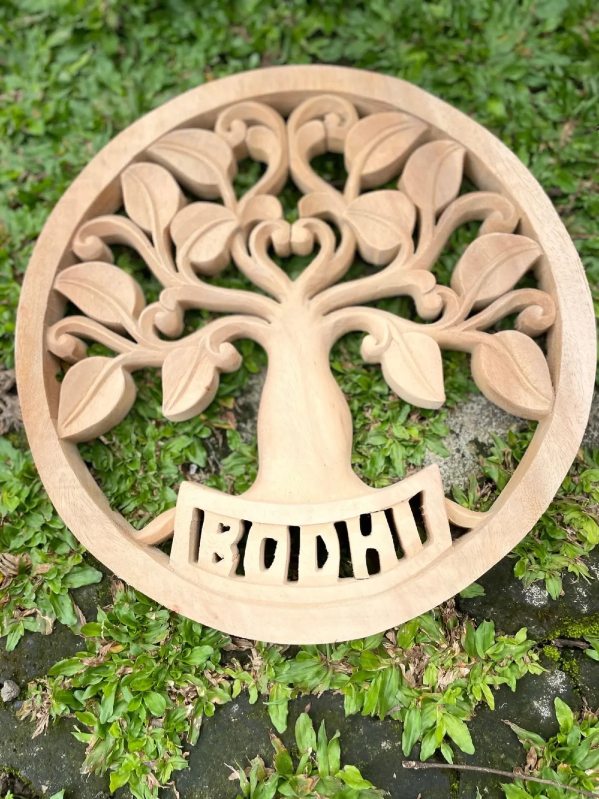 Bodhi Tree Wall Art,Handmade Wooden Spiritual Decor ,Sacred Tree of Life Carving,Boho Zen Wall Hanging - Meditation Room Decor"