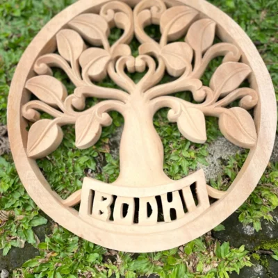 Bodhi Tree Wall Art,Handmade Wooden Spiritual Decor ,Sacred Tree of Life Carving,Boho Zen Wall Hanging - Meditation Room Decor"
