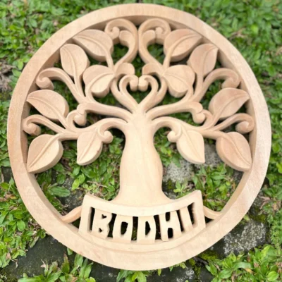 Bodhi Tree Wall Art,Handmade Wooden Spiritual Decor ,Sacred Tree of Life Carving,Boho Zen Wall Hanging - Meditation Room Decor"