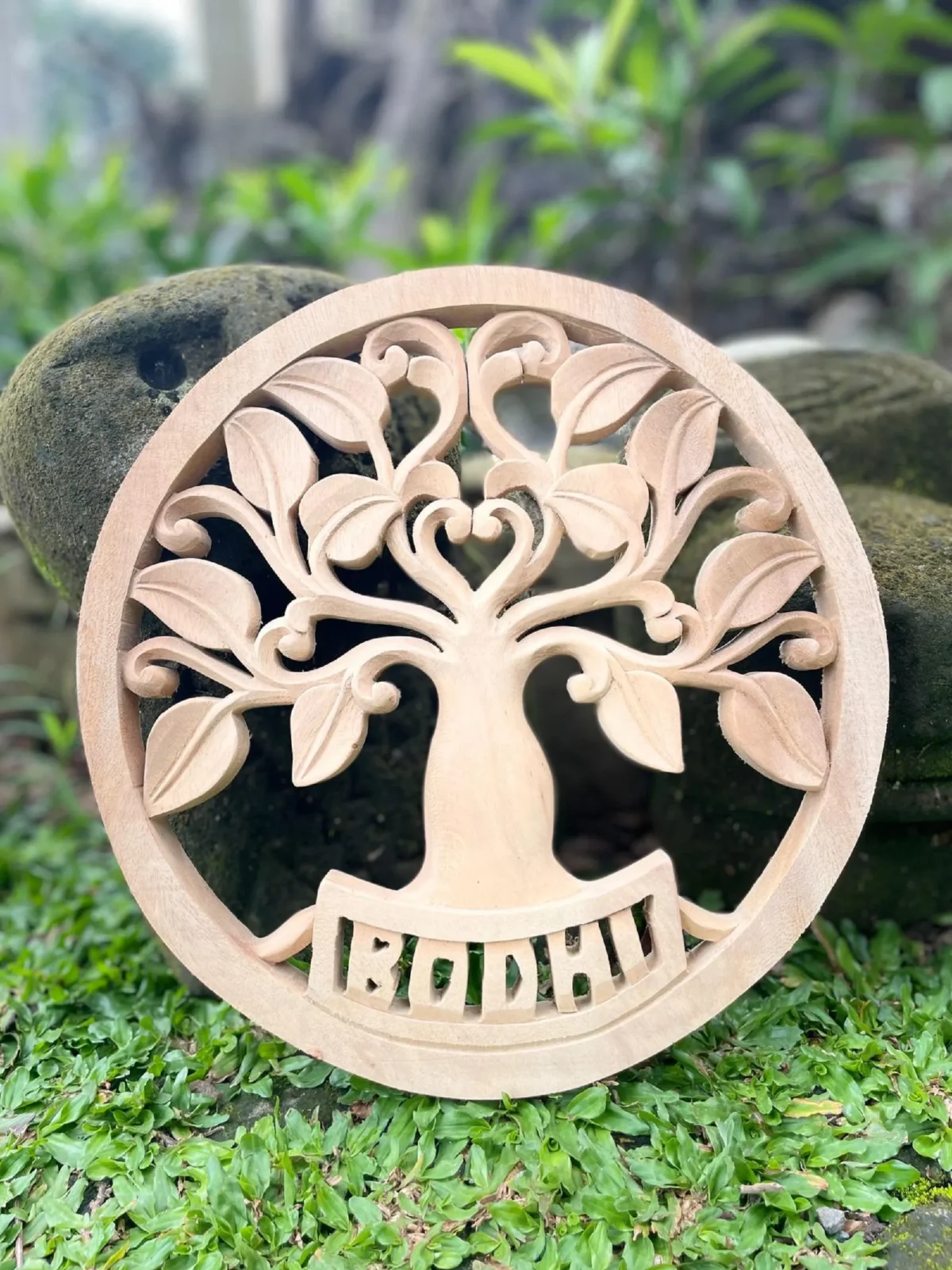 Bodhi Tree Wall Art,Handmade Wooden Spiritual Decor ,Sacred Tree of Life Carving,Boho Zen Wall Hanging - Meditation Room Decor"