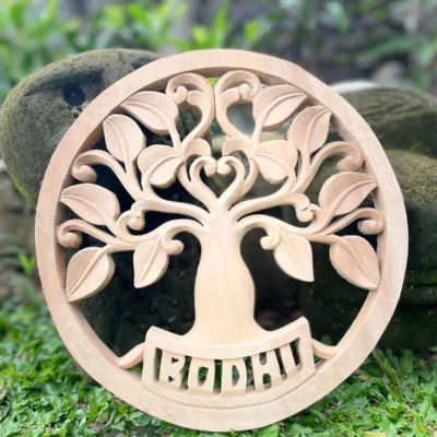 Bodhi Tree Wall Art,Handmade Wooden Spiritual Decor ,Sacred Tree of Life Carving,Boho Zen Wall Hanging - Meditation Room Decor"