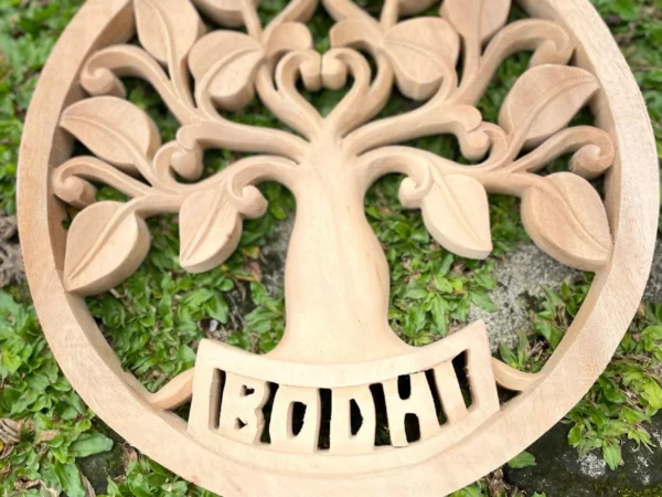 Bodhi Tree Wall Art,Handmade Wooden Spiritual Decor ,Sacred Tree of Life Carving,Boho Zen Wall Hanging - Meditation Room Decor"
