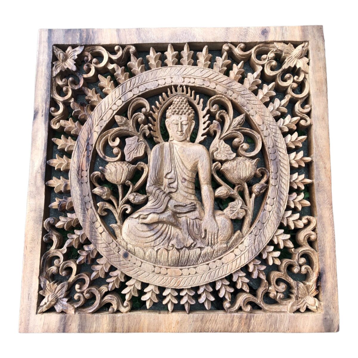 Budha Wood Wall Decor,Hand,Carved Buddha Wood Wall Art,Zen Meditation Panel