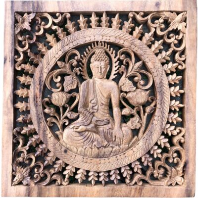 Budha Wood Wall Decor,Hand,Carved Buddha Wood Wall Art,Zen Meditation Panel