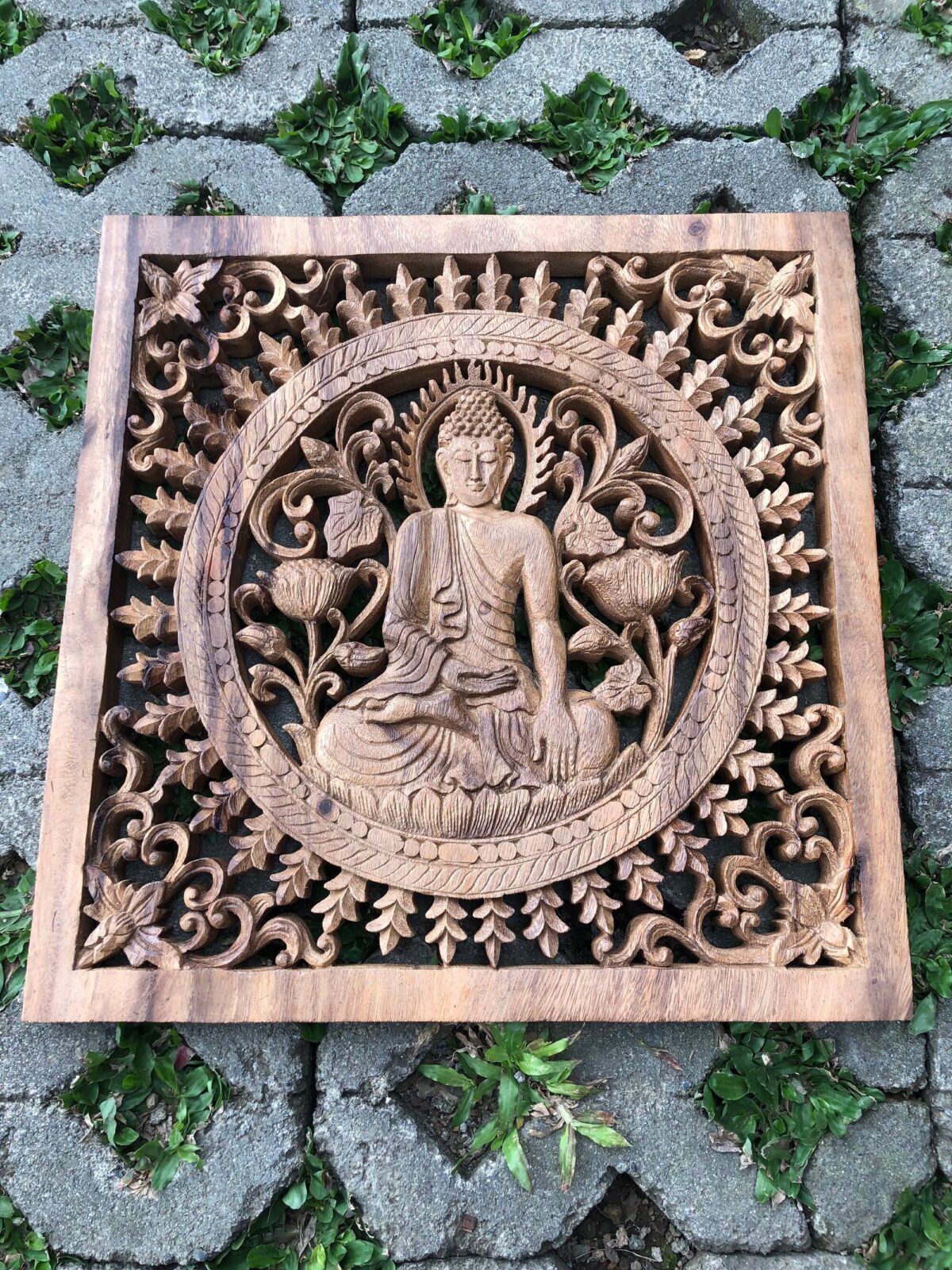 Budha Wood Wall Decor,Hand,Carved Buddha Wood Wall Art,Zen Meditation Panel