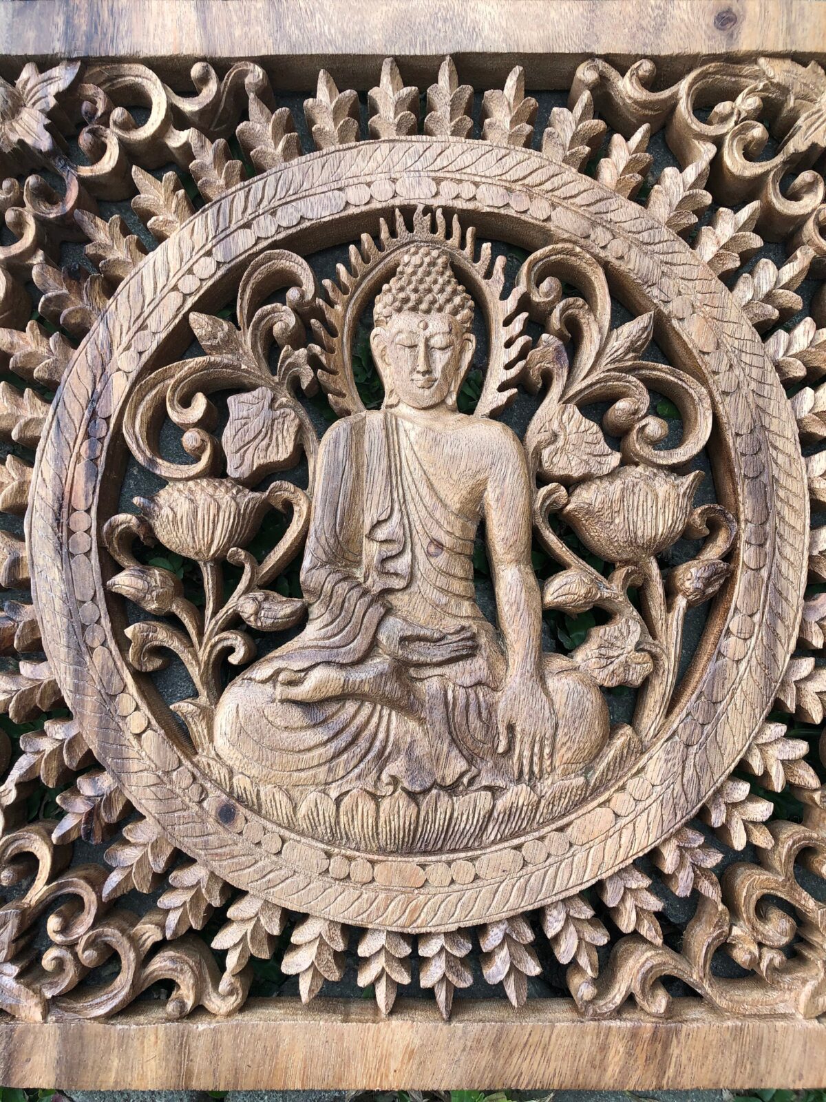Budha Wood Wall Decor,Hand,Carved Buddha Wood Wall Art,Zen Meditation Panel