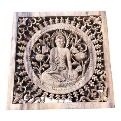 Budha Wood Wall Decor,Hand,Carved Buddha Wood Wall Art,Zen Meditation Panel