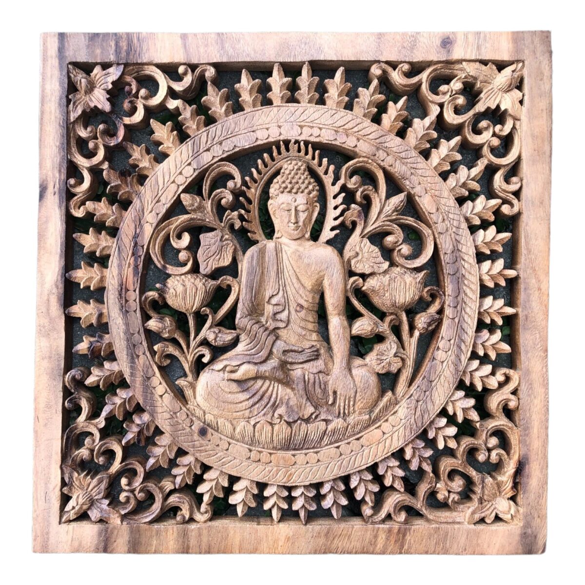 Budha Wood Wall Decor,Hand,Carved Buddha Wood Wall Art,Zen Meditation Panel