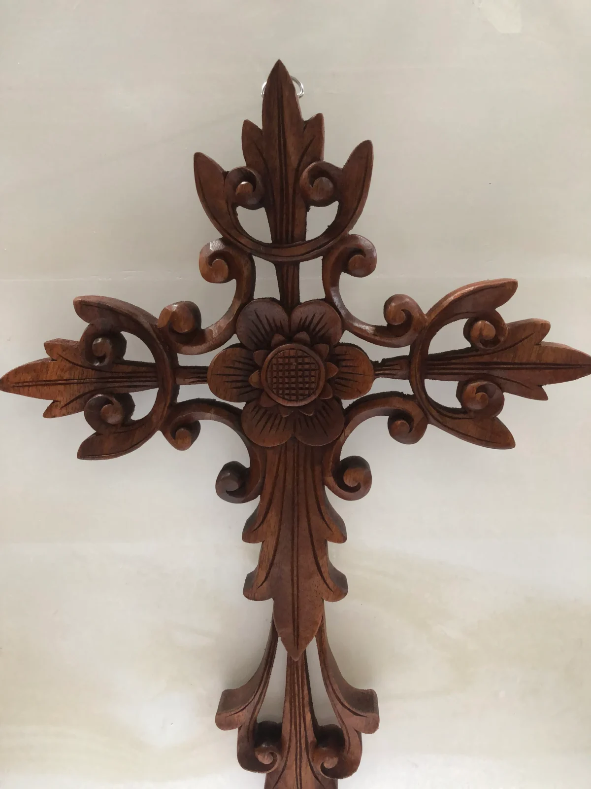 Carving  christian hand carved cross flower,wood carving,hand made ,wall art,wall decor