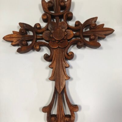 Carving  christian hand carved cross flower,wood carving,hand made ,wall art,wall decor