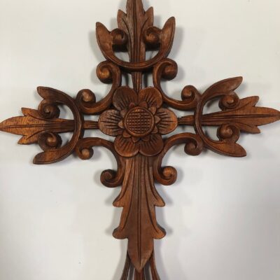 Carving  christian hand carved cross flower,wood carving,hand made ,wall art,wall decor