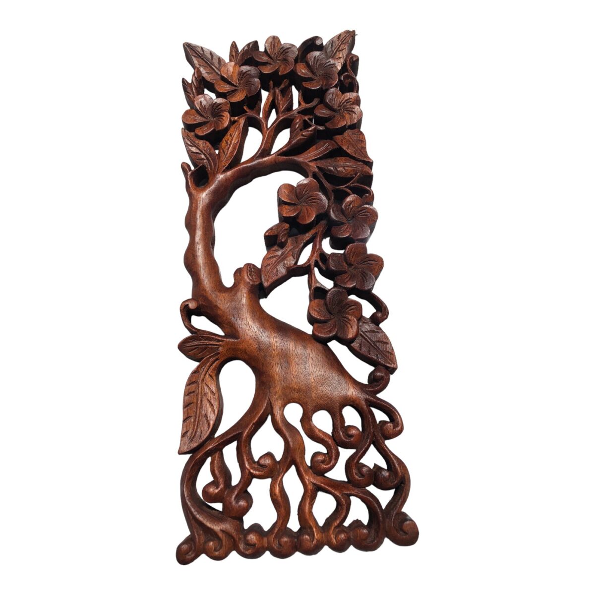Tree Of Life Wall Art Decor,Handmade Rectangular Wood Carving, Traditional Bali Wall Art