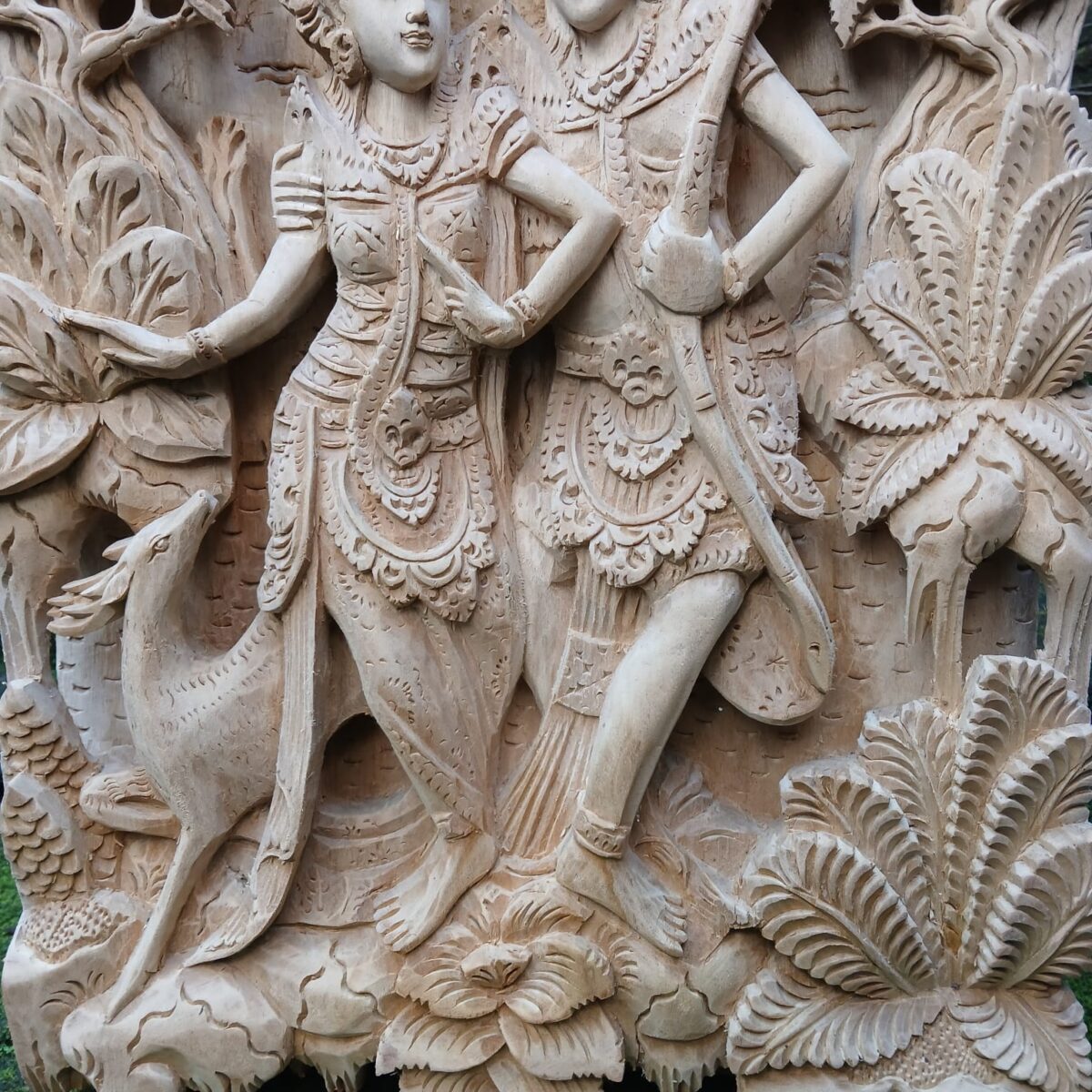 Ramayana Love Story Panel,Ramashinta Wooden Wall Art,Hand-Carved Wooden Ramashinta Wall Panel,Balinese Hindu Art