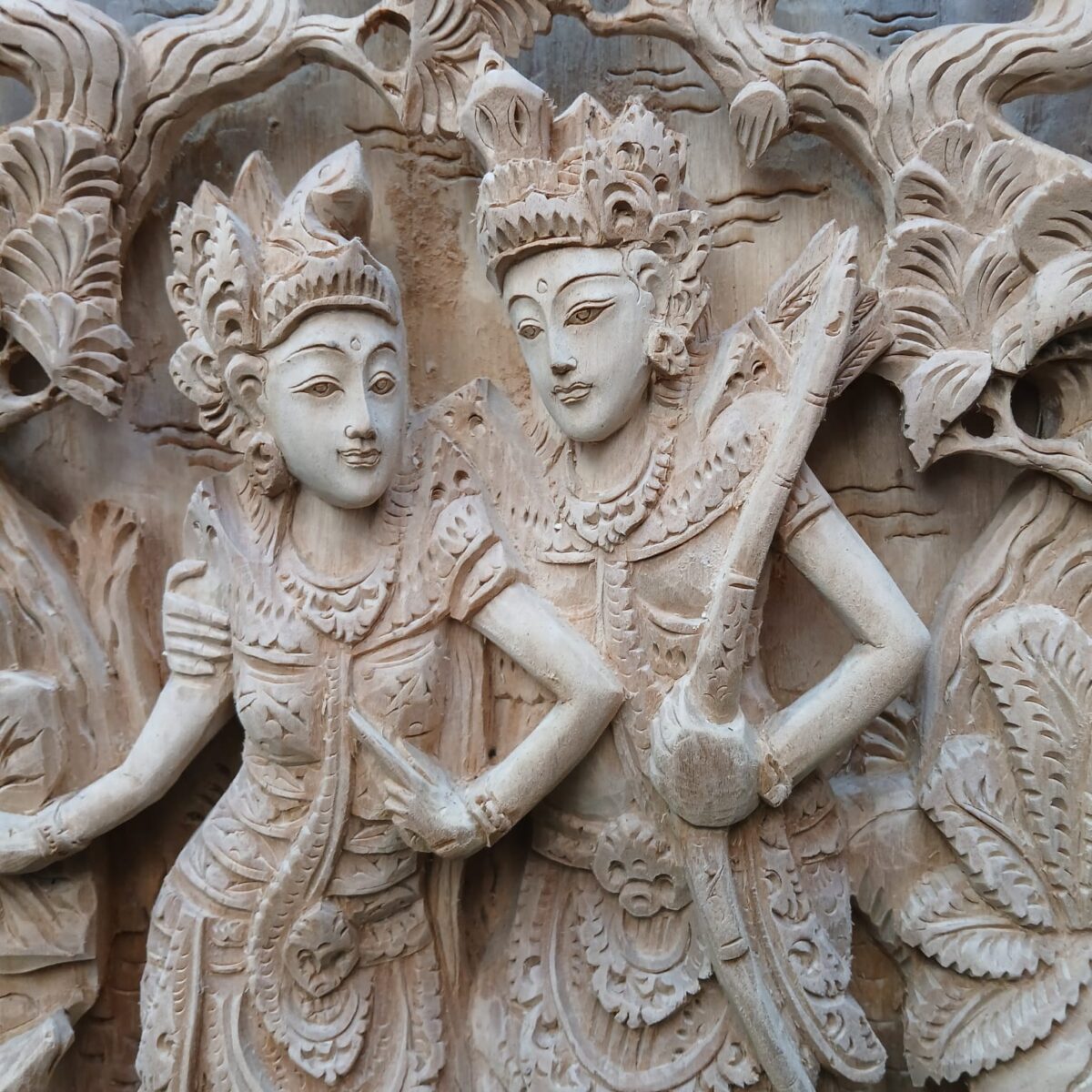 Ramayana Love Story Panel,Ramashinta Wooden Wall Art,Hand-Carved Wooden Ramashinta Wall Panel,Balinese Hindu Art