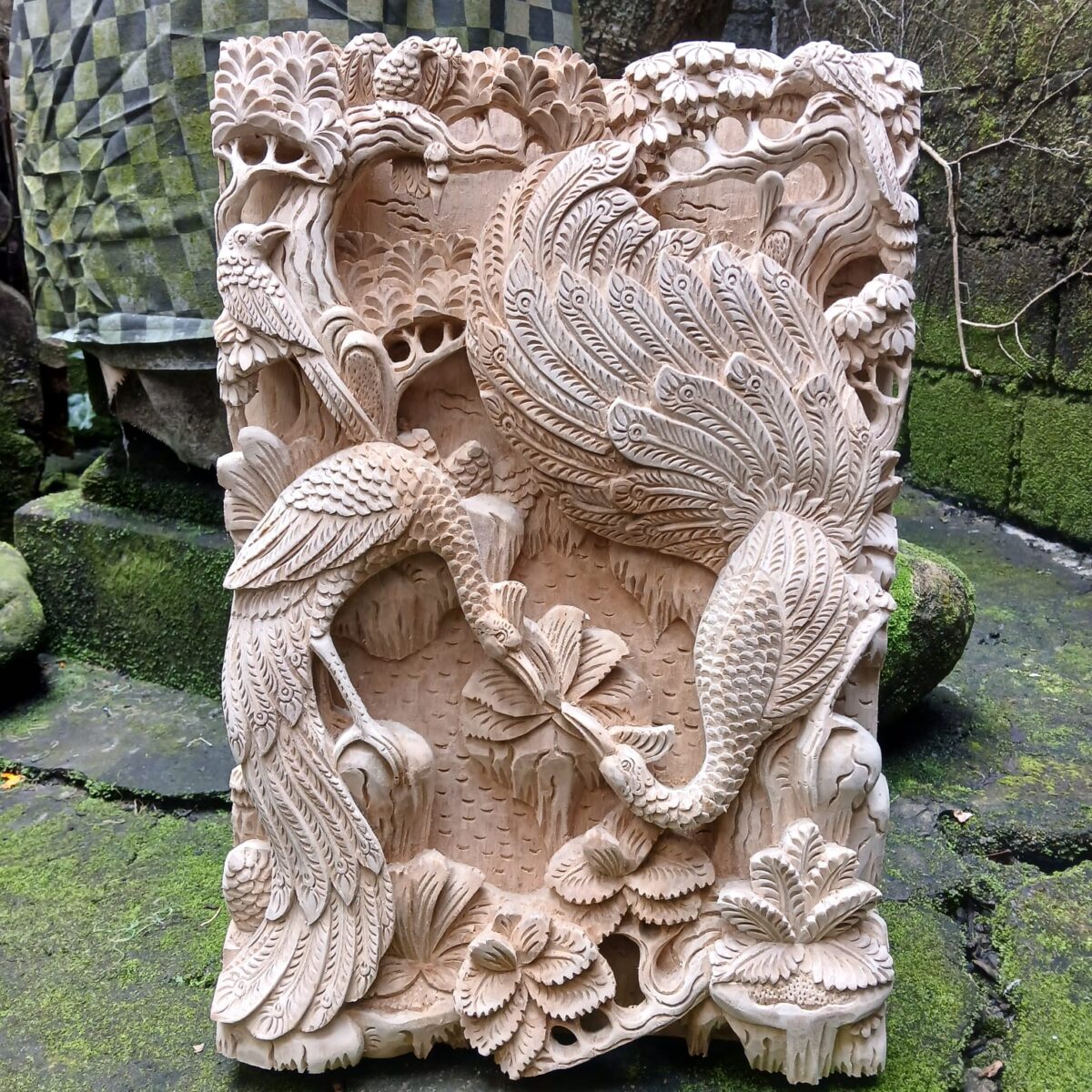 Peacock Wood Wall Art – Hand Carved Wooden Peacock Decor, Boho Wall Hanging, Nature Inspired Art, Rustic Bird Wall Sculpture