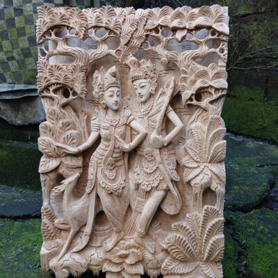 Ramayana Love Story Panel,Ramashinta Wooden Wall Art,Hand-Carved Wooden Ramashinta Wall Panel,Balinese Hindu Art