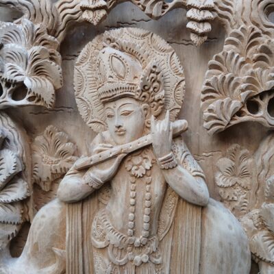 WhatsApp Image 2025-08-04 at 10.27.19 (6) Hand‑Carved Wooden Lord Krishna Wall Panel,Spiritual Home Décor,Meditation Art”