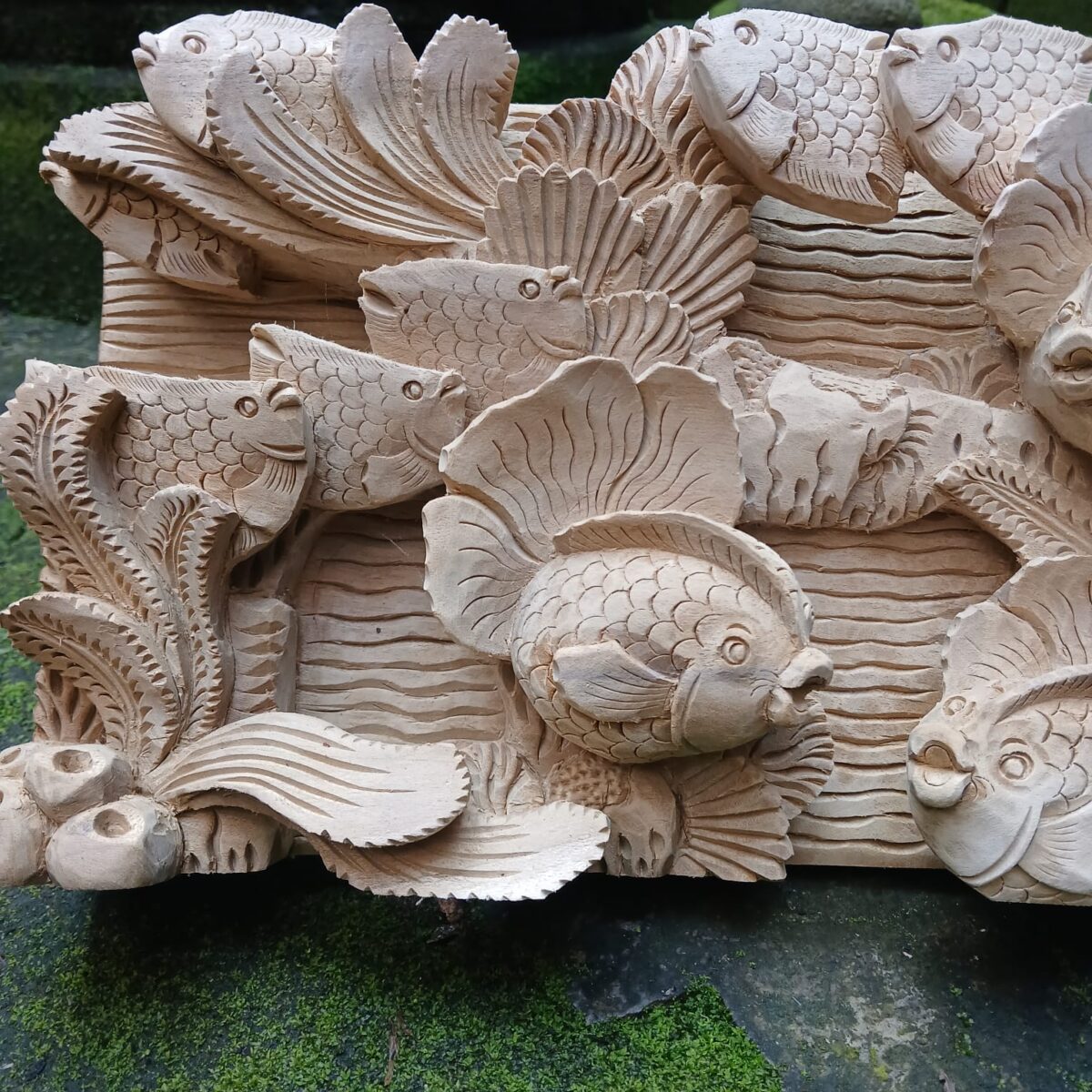 Fish Wall Art Decor,Ocean Theme Wood Carving, Handmade Beach House Decor