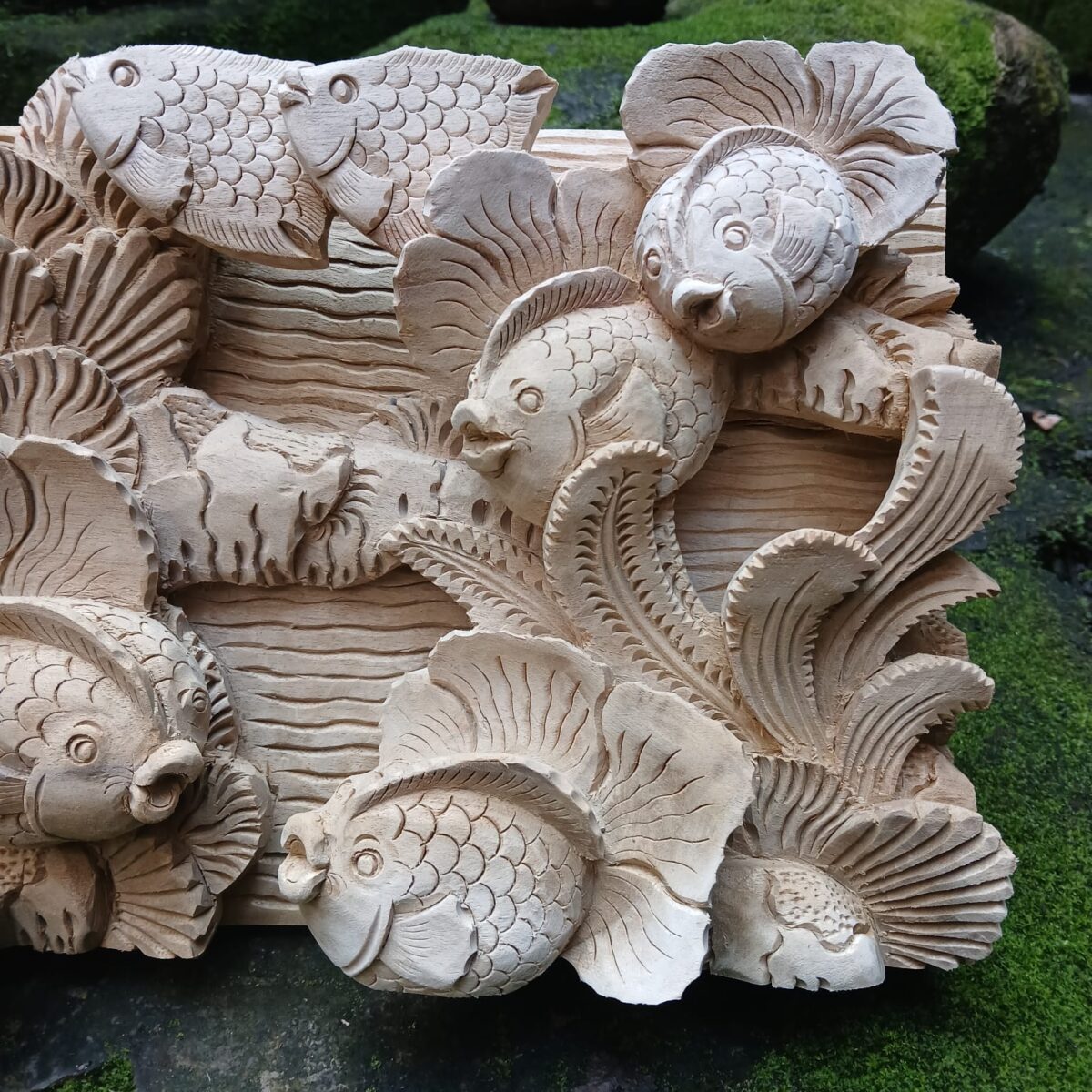 Fish Wall Art Decor,Ocean Theme Wood Carving, Handmade Beach House Decor