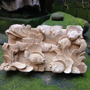 Handcrafted snake wood carving