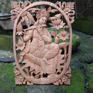 Hand Carved Wooden Rama & Shinta Statue Balinese Ramayana Couple