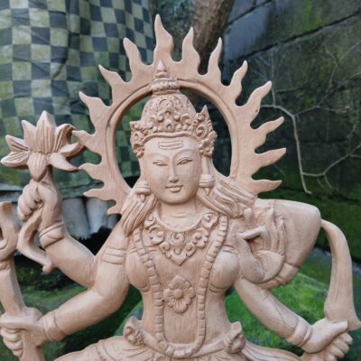 Parwati Wood Wall Decor – Hand-Carved Hindu Goddess Art, Parvati Wall Hanging, Divine Mother Home Decor