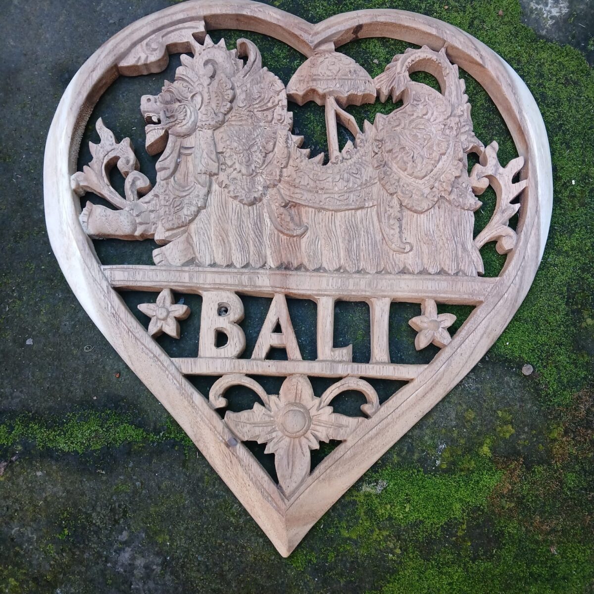 Barong Dance Wood Wall Decor,Hand-Carved Balinese Mythical Lion Art, Spiritual Wall Hanging