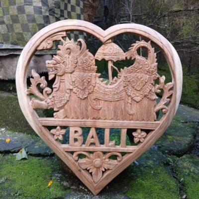 Barong Dance Wood Wall Decor,Hand-Carved Balinese Mythical Lion Art, Spiritual Wall Hanging