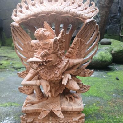 Hand‑Carved Balinese Wooden Garuda Statue – Vishnu’s Mythical Eagle, Traditional Home Décor
