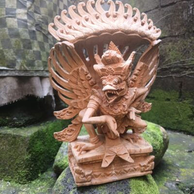 Hand‑Carved Balinese Wooden Garuda Statue – Vishnu’s Mythical Eagle, Traditional Home Décor