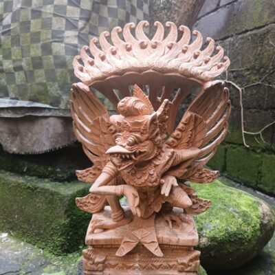 Hand‑Carved Balinese Wooden Garuda Statue – Vishnu’s Mythical Eagle, Traditional Home Décor