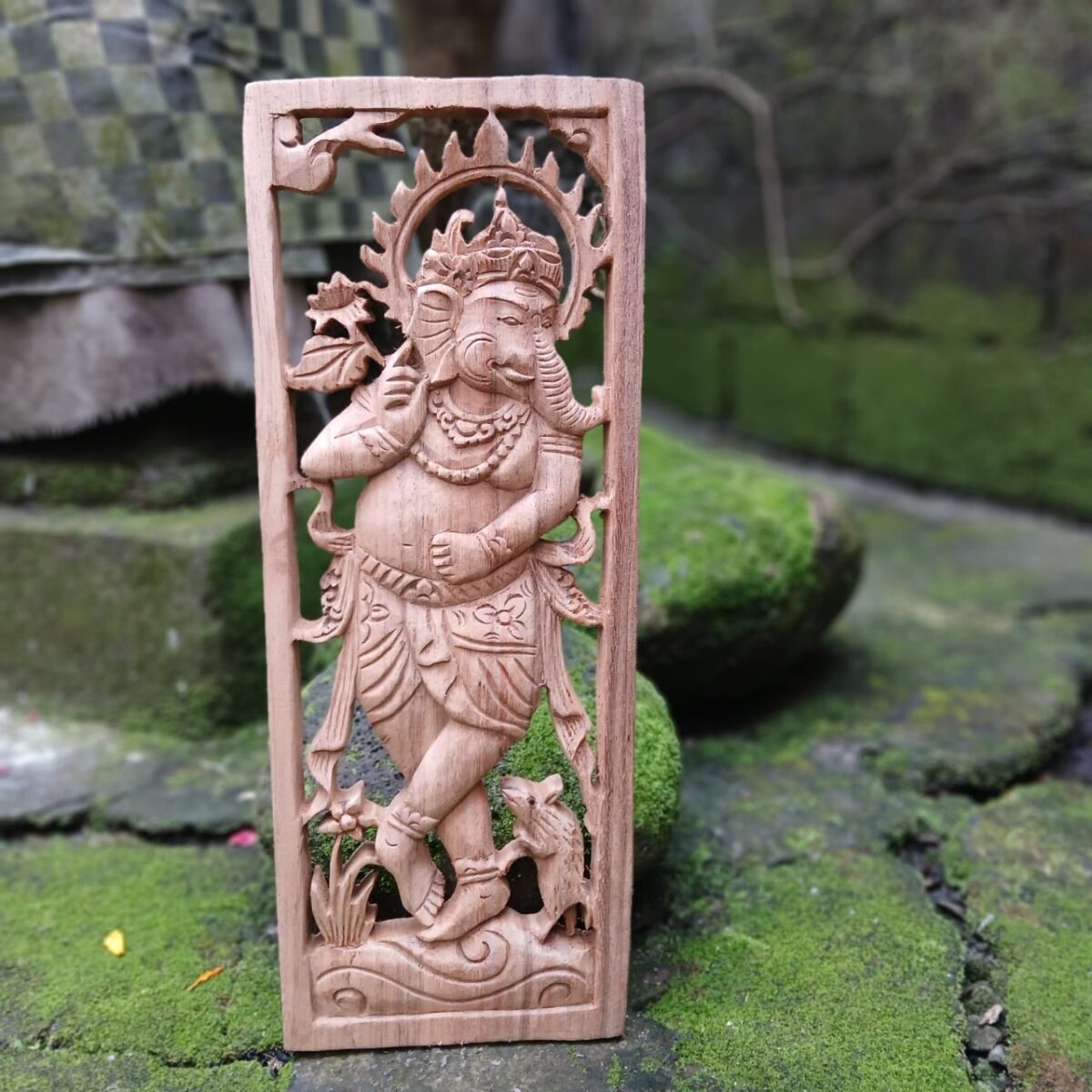WhatsApp Image 2025-08-12 at 13.03.38 (1) Hand-Carved Ganesha Wood Wall Decor ,Hindu Elephant God Wall Art ,Spiritual Home Accent