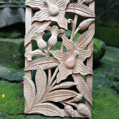 Hand Carved Orchid Flower Wood Wall Decor,Botanical Floral Wall Art,Rustic Home Accent,Orchid Wood Carving Wall Hanging
