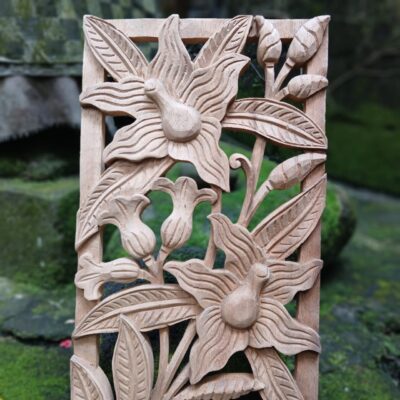 Hand Carved Orchid Flower Wood Wall Decor,Botanical Floral Wall Art,Rustic Home Accent,Orchid Wood Carving Wall Hanging