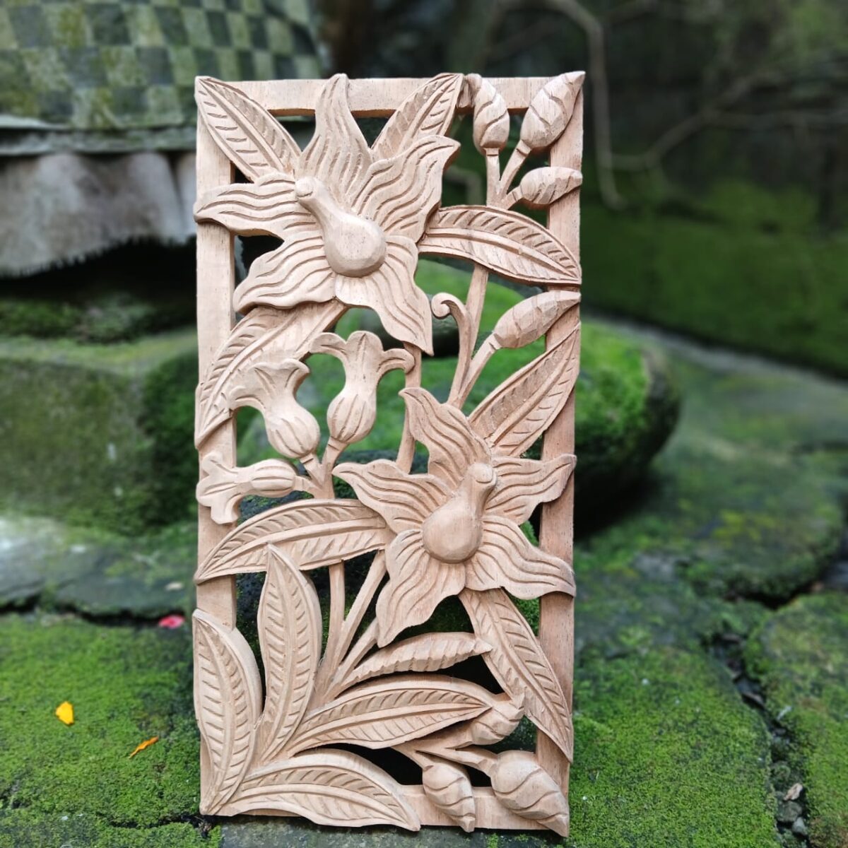Hand Carved Orchid Flower Wood Wall Decor,Botanical Floral Wall Art,Rustic Home Accent,Orchid Wood Carving Wall Hanging