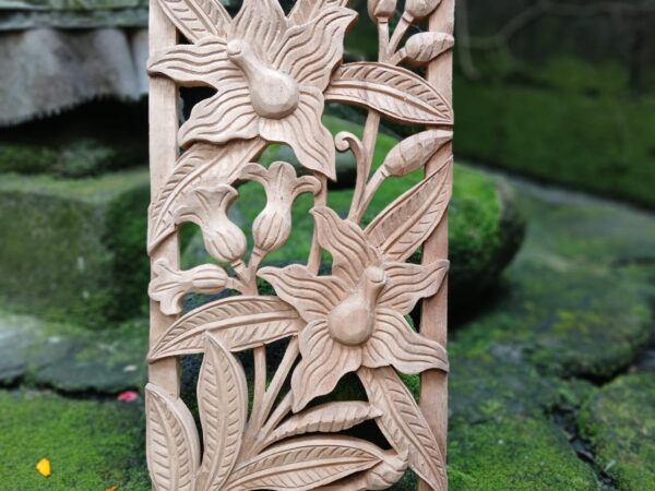 Hand Carved Orchid Flower Wood Wall Decor,Botanical Floral Wall Art,Rustic Home Accent,Orchid Wood Carving Wall Hanging