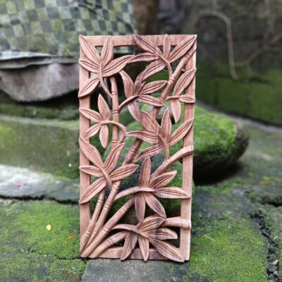 Bamboo Wood Wall Art – Hand-Carved Wall Decor, Natural Bamboo Panel