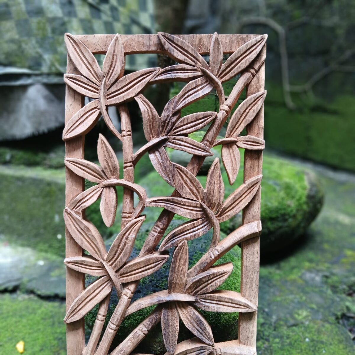 Bamboo Wood Wall Art – Hand-Carved Wall Decor, Natural Bamboo Panel