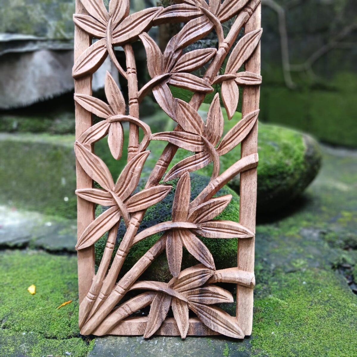Bamboo Wood Wall Art – Hand-Carved Wall Decor, Natural Bamboo Panel
