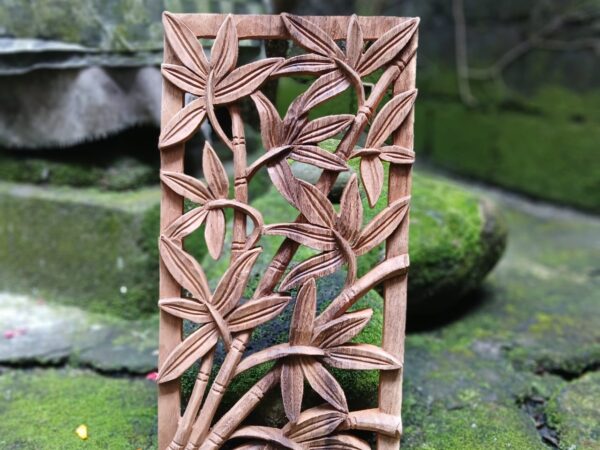 Bamboo Wood Wall Art – Hand-Carved Wall Decor, Natural Bamboo Panel