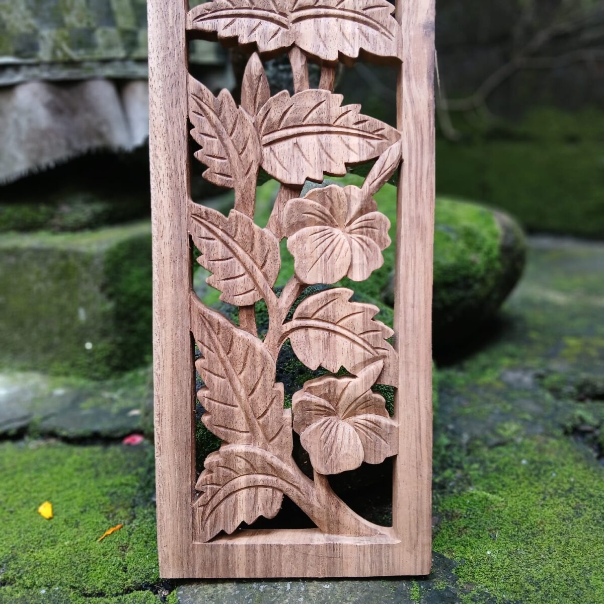 Hibiscus Flower Wood Wall Art ,Hand ,Carved Floral Decor, Tropical Wall Hanging