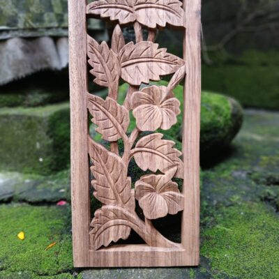 Hibiscus Flower Wood Wall Art ,Hand ,Carved Floral Decor, Tropical Wall Hanging