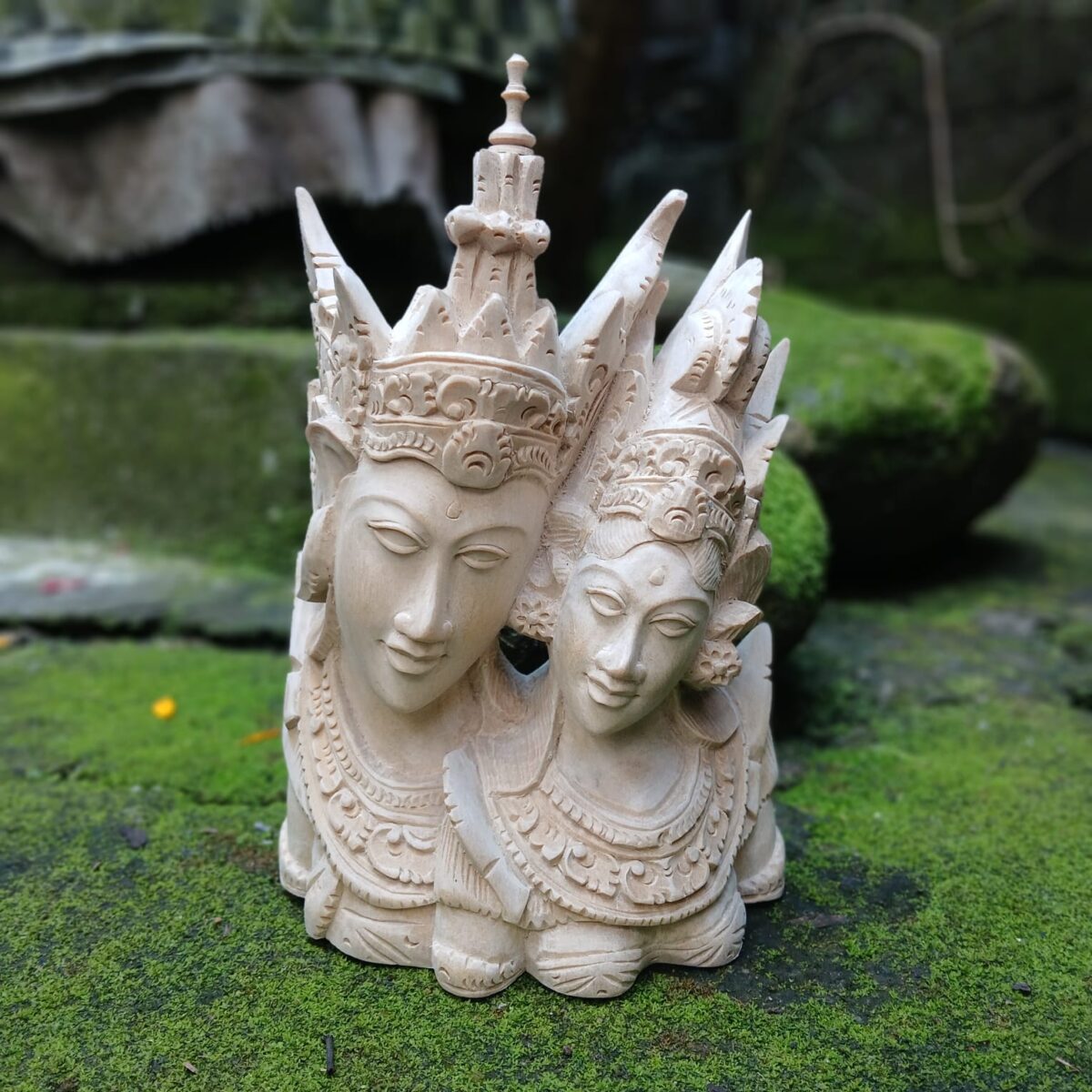 Rama Sita Wood Carving ,Handcrafted Hindu Couple Statue, Ramayana Decor, Sacred Love Figurine