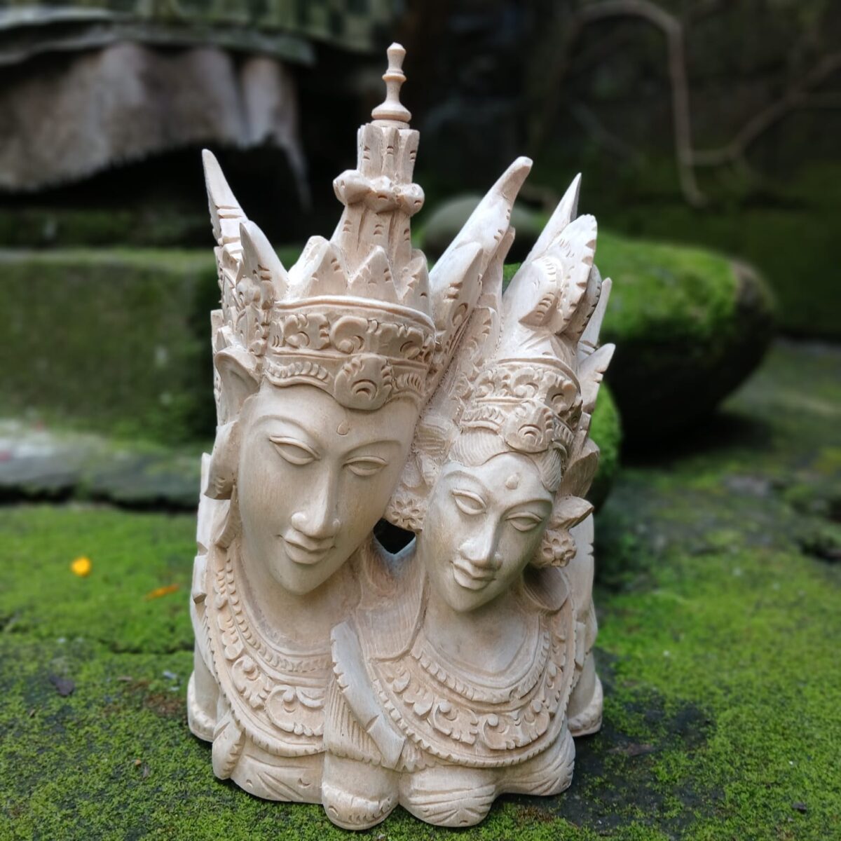 Rama Sita Wood Carving ,Handcrafted Hindu Couple Statue, Ramayana Decor, Sacred Love Figurine