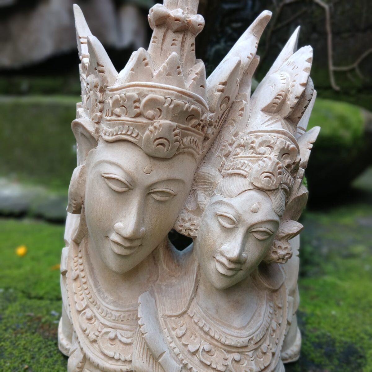 Rama Sita Wood Carving ,Handcrafted Hindu Couple Statue, Ramayana Decor, Sacred Love Figurine