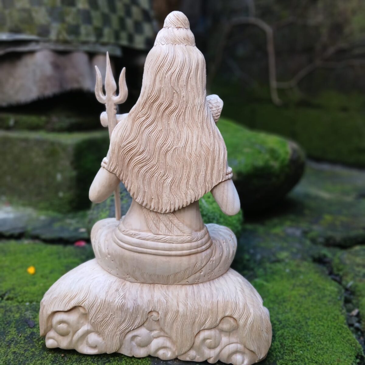 Siwa Wood Statue,Hand Carved Lord Shiva Sculpture, Hindu God Home Decor, Wooden Meditation Room Art