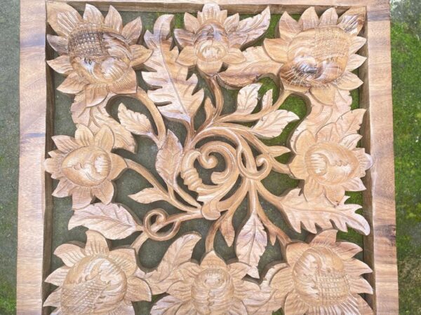 Handmade Flower Wood Wall Hanging,Wood Flower Wall Decor ,Rustic Floral Wall Art ,Carved Wooden Flower Sign